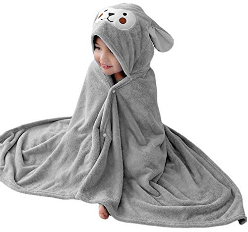 Gukasxi Baby Badetuch Kinder Kapuzen Badetuch 70x140 cm Baby Kapuzenhandtuch Schwimmen Strand Handtuch, Dicke und Ultra Weiche Kinder Badetuch Handtuch mit Kapuze Strandtücher für Jungen und Mädchen