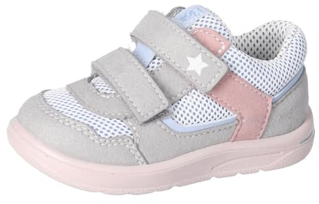 RICOSTA Mädchen Stiefel ELLI, Kinder Lauflernschuhe, Weite: Mittel, lose Einlage, waschbar,vegan, Klettstiefel, Booties, hellgrau/Blue (450), 23 EU