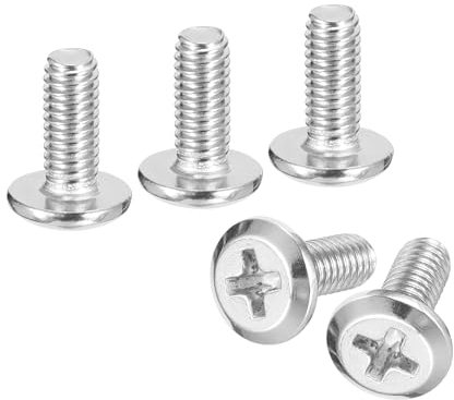 uxcell M4x10mm Flat Round Head Phillips Head Screws, 10Pcs 304 Stainless Steel Phillips Drive Machine Screw, Full Thread, Bright Finish, Furniture Screw Connection Bolt Screw