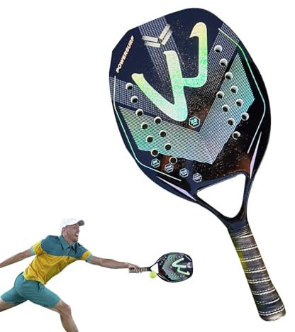LearnLyrics - Raqueta de pádel, raquetas de pádel de tenis, raqueta de paddleball de fibra de carbono - Pala de pádel de espuma, bolsa de transporte incluida, suministros de playa para deportes