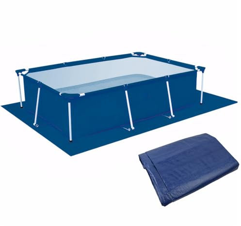 dentedeleao Pool Ground Tuch Pool Bodenplane Poolunterlage Rechteckig Rechteck Pool Bodenplane Bodenschutzplane für Rahmen Pool und Aufblasbaren Pool(450 x 250 cm)