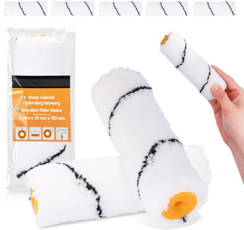 5x Rullo Vernice 15 cm Microfibra Ricarica Pitture Vernici Pareti Soffitti Facciate Strumenti Professionali Accessori Verniciatura Casa Interni Esterni