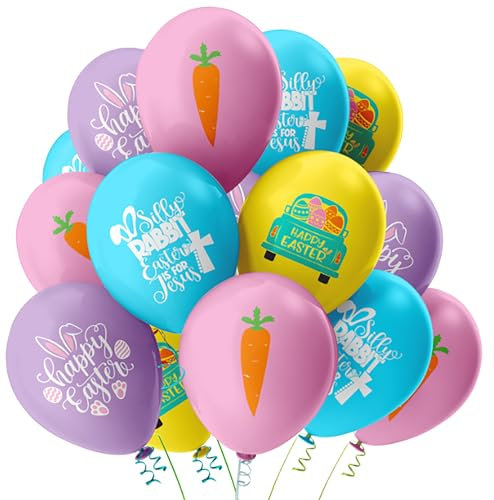20Pcs Easter Balloons Decoration Easter Egg Bunny Rabbit Balloons Party Decoration