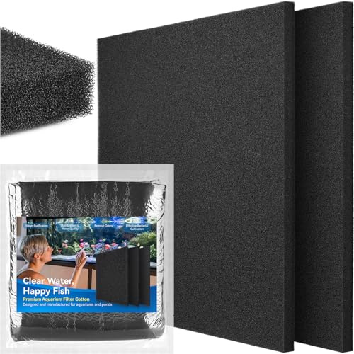 Borlech Aquarium Filter Sponge Pad, Filter Media Foam Sponges, Filter Accessories for Fish Tanks and Ponds (47 x 47 x 2 cm, 50PPI, 2 Pack)