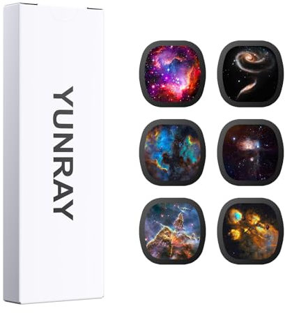 YUNRAY Galaxy Projector Disc – Diapositives de Projecteur Ultra HD, compatibles avec Le YUNRAY Galaxy Projector Pro et Les Modèles SKE-TKQ01 & BL-DQY02 (Pro Version) – Set de 6 Disques