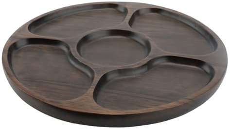 Riuulity Chip de Madera -Dip -tablet Elegante Placa de Servicio de Comparación Múltiple para Bocadillos Nueces