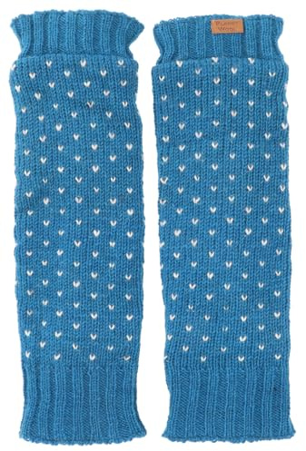 GURU SHOP Varma benvärmare, ullvärmare med prickar, stickade manschetter av Nepal, män/kvinnor, syntetiska, Blå/vit, one size