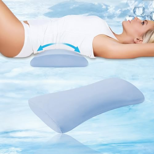 Zepphi Cojín Lumbar Ergonómico, Almohada de Apoyo Lumbar para Dormir, Respaldo de Espuma Viscoelástica para Cama, Sofá, Coche, Silla de Oficina, Venda para los Ojos y Tapones para los oídos