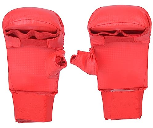 Socobeta de Boxeo Protector de Manos de Karate con Protector de Pulgar para Entrenamiento de Artes Marciales, o Rojo PU+EVA M/L par para Juegos Deportivos (#2)