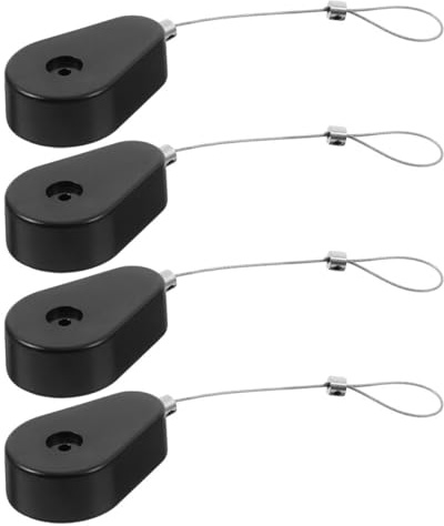 BESPORTBLE Set 4 Custodie Antifurto Telescopiche Nere Cavo di Sicurezza in Acciaio 1 Metro Portacavo Retrattile Anti-Perdita per Dispositivi Elettronici Gestione Cavi per Showroom e