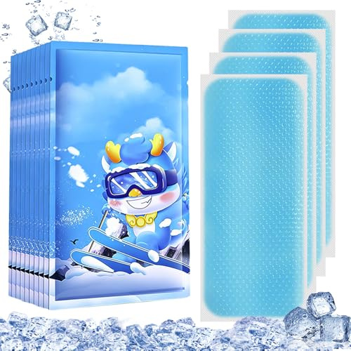 20 Sheets Cuttable Cooling Gel Patches, Up to 8 Hours Cool Pads | Cooling Sheets, Skin-Friendly, Easy Apply, Cooling Forehead Strips for Cooling down Outdoors at Home on a Daily Basis