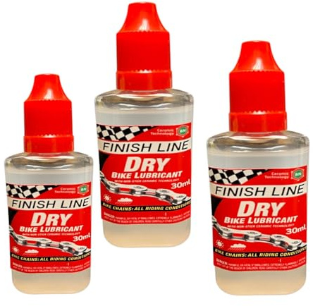 Finish Line Dry Bike Chain Lubricant, 3 x 30ml | Wax-Based Formula
