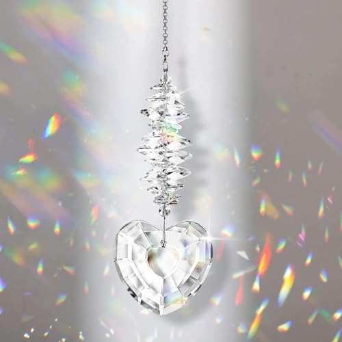Prismes en Verre Cristal,Attrape-Soleil Arc-en-Ciel en Cristal Suspendu,Cristaux à Suspendre,Cristaux,Décoration pour Chambre,Lampe de Jardin
