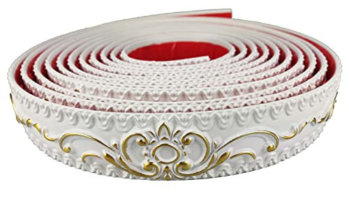 ITTA 3,6 cm x 5 m, flexible Zierleiste, zum Abziehen und Aufkleben, selbstklebende Kronenformung, Deckenleiste, Wandverkleidung, Fotorahmen für Heimdekoration