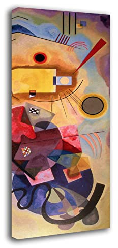 Quadro Moderno Verticale Kandinsky Yellow blue red Quadri moderni da Parete XXL grande Stampa su tela Canvas Decorazione Murale muro Soggiorno Arredo Camera letto Cucina (30x70 cm, kandinsky)