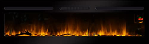 CHEMIN'ARTE Camino elettrico da incasso Elysee 3XL - 152 x 16 x 45 cm - Effetto fiamma a LED - Caminetto elettrico con timer, termostato regolabile, telecomando