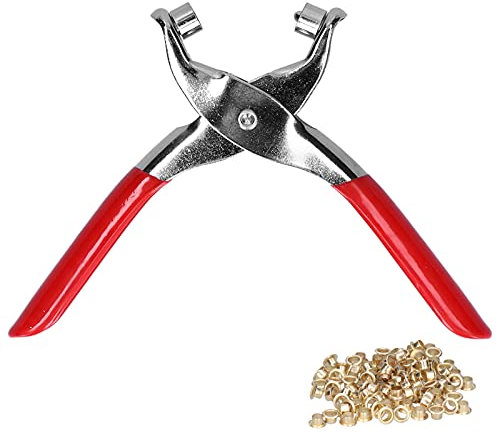 5,9-Zoll-Ösenzange, Ösenzangen-Werkzeugsatz, Leder-Lochstanzwerkzeug, Verchromter Kunststoffgriff Mit 100 Nieten, Gürtellochstanzer Für Gürtel, Schuhe, Tücher