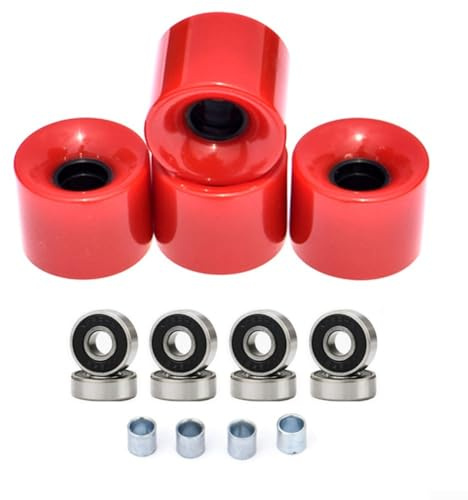 HEBEOT Ruedas de monopatín de dureza 78A para monopatines estándar, monopatín longboard, monopatín regular 60 x 45 mm (rojo)