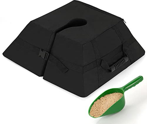 HIDOWNY Sonnenschirmständer, Schirmständer bis zu 80 Lbs, Ständer Schirmhalter, Auffüllbare Sandsäcke mit Plastikschaufel, Basis füR Alle Arten von Sonnenschirmen (Quadratisch)