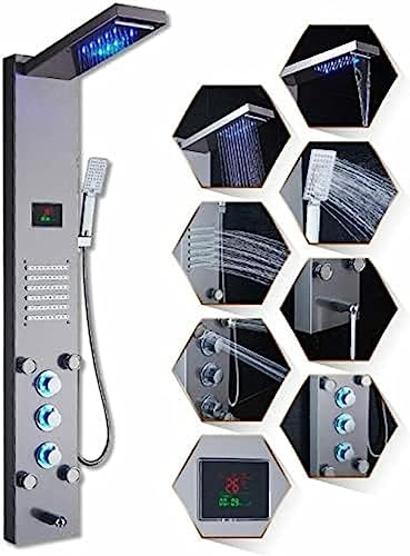 Shower Panel Tower System LED Rainproof and Waterfall Massage System