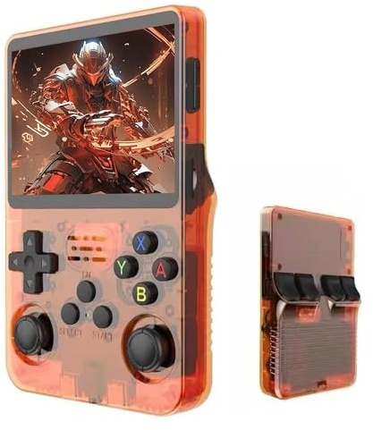 Console di gioco portatile retrò, R36S, display IPS da 3,5 pollici, scheda TF da 64/128 GB, oltre 20.000 giochi, con sistema Linux open source