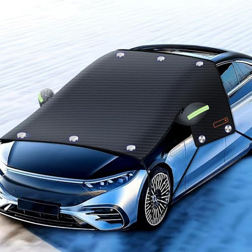 Nzkeuf Copri Parabrezza Auto, Copertura Parabrezza Auto con 10 Magneti, Copri Parabrezza per Coprire la Maniglia, Contro Neve, Ghiaccio, Gelo, Adatto la Maggior Parte dei Veicoli