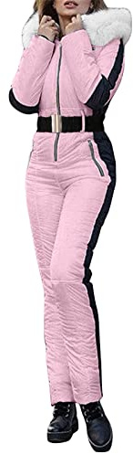 Générique Combinaison de Ski pour Femme Une Pièce Combinaison de Neige Chaude Combinaisons Ski Hiver Imperméable Veste Snowboard Longue Combinaisons Ski Chaud 2026 pour Sports Neige Capuche
