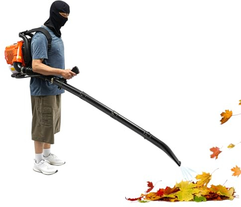 Mochila soplador de hojas de gasolina, potente aspirador de hojas con flujo de aire de 720 m³/h, soplador de hojas profesional para jardín y limpieza de carreteras, soplador de hojas ligero con