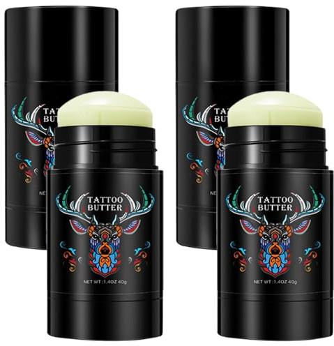 Tattoo Aftercare Cream, Tattoo Butter Balm, Natural Organic Tattoo Cream Moisturizer for Old & New Tattoos, Healing Brightener & Color Enhancement (40g Each)