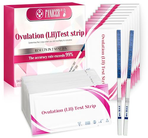 Test di Ovulazione 50 Pezzi, Strisce Reattive per Fertilità Donna, Test di Fertilità Familiare con Accuratezza Elevata, Monitoraggio Attendibile del Ciclo Mestruale per Rilevare il Periodo Fertile