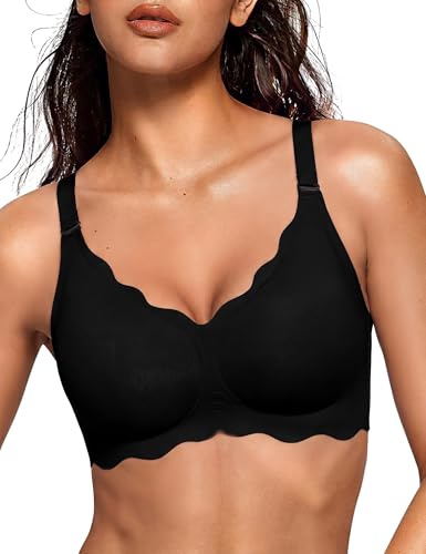 Bresdk Push Up Bygelfri BH Jelly Sömlös Bralette Dam V-hals Vågig Kant Andningsbar Sommar Mjuk Komfort Stora Bröst Underkläder Stark Hållning