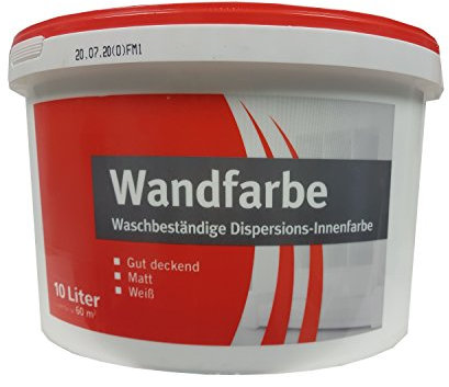 Meffert Wandfarbe Waschbeständige Dispersions-Innenfarbe, Weiß, Matt, 10 L
