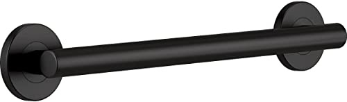 Delta Contemporary (1-Pack) 18' Shower Grab Bar ADA Compliant Matte Black 450 lb Capacity Bathroom Safety Handle for Shower, Bathtub | Wall Mounted Balance Assist, Handicap Grip 41818-BL