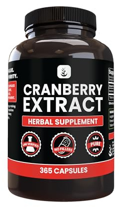 PURE ORIGINAL INGREDIENTS Cranberry Extract (365 Capsules) No Magnesium Or Rice Fillers, Always Pure, Lab Verified