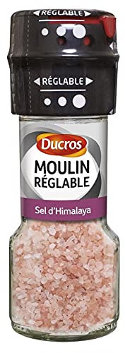 DUCROS - Moulin Réglable pour une touche de fraîcheur - Sel Himalaya 71g - Lot De 4