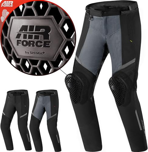 SHIMA Rush Motorradhose Herren mit Protektoren Mesh | Airforce Knieprotektoren | Sommer Luftig Motorrad Hosen Wasserdicht Motorradkombi Motorradjacke Touren (Fluo, Männer, Textilehose, Größe 4XL)