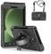 Junfire for Samsung Galaxy Tab Active 5/Active 3 Case 8 Inch 2024/2020, Shockproof Rugged Case with Rotating Kickstand/Hand Strap/Shoulder Strap/Pen Holder for Active5 Tablet SM-X300/X306B, Black