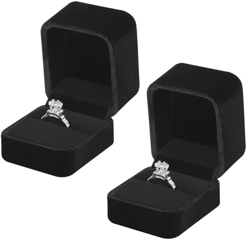 KUKUVR 2 Pieces Small jewelry Wedding Ring Gift Box for Proposal