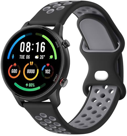 Wanme für Xiaomi Watch S3 Armband/Xiaomi Watch 2/2 Pro/Watch S2/ S1/ S1 Pro/ S1 Active für Herren Damen, 22mm Silikon Armbänder Atmungsaktives Wasserdichtes Sport Ersatzarmband, Schwarz/Holzkohle