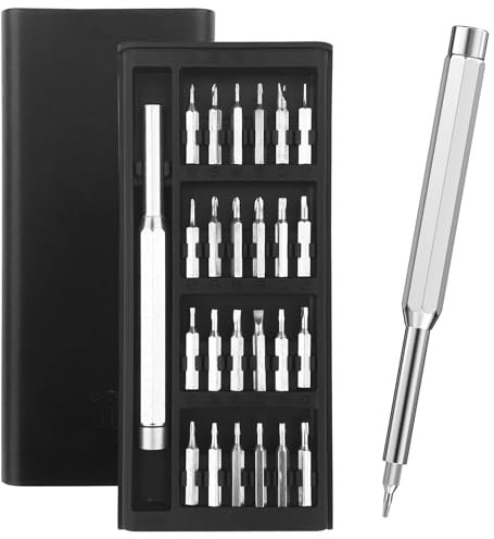 Lixiluxia 24 en 1 Juego de Destornilladores Precisión, Mini Destornillador Precision Magnéticos, Kit de Destornilladores Pequeños, para Teléfonos Móviles, Tabletas, Portátiles, Cámaras, Relojes, Gafas