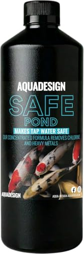 AquaDesign POND SAFE 500ML Pond Tap Water Conditioner Dechlorinator Chlorine Remover TREATS 12,500 Litres