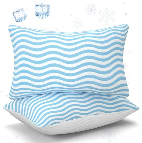 SLEEPDIARY Pillows Queen Size Set of 2 – Adjustable Shredded Memory Foam Cooling Bed Pillows, Custom Loft for Side, Back, and Stomach Sleepers, Shape-Retaining Support & Washable Cover