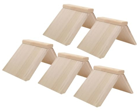 MUELODSIC 5 Stück Vogelholzständer als Wellensittichkäfigzubehör mit robustem Holzmaterial und komfortabler Sitzstange für Vögel
