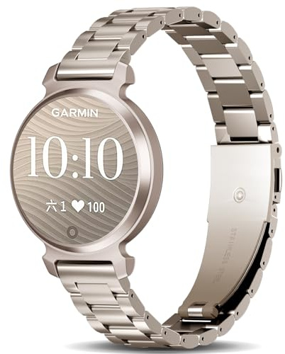 Klockarmband i metall kompatibel med Garmin Lily 2 Active/Lily 2 för kvinnor, 14 mm smal justerbar rostfritt stål elegant kedja ersättningsarmband för Lily 2/2 aktiv smartwatch tillbehör