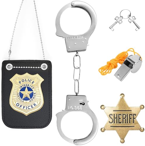AURIXOEU Accesorios Policia para Niños, 5 Piezas Accesorios Disfraz Policia