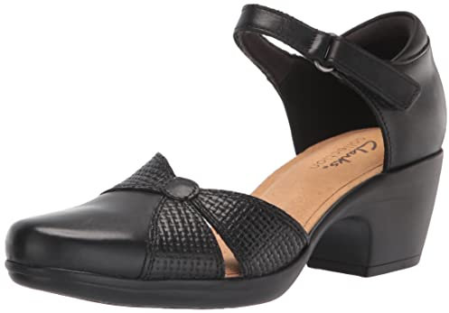 Clarks Damen Emily Rae Pumps, Schwarz Leder, 39 EU Weit