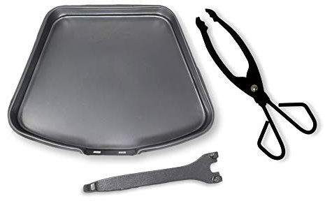 Large Silver Ash Pan with Detachable Handle and Coal Log Tongs