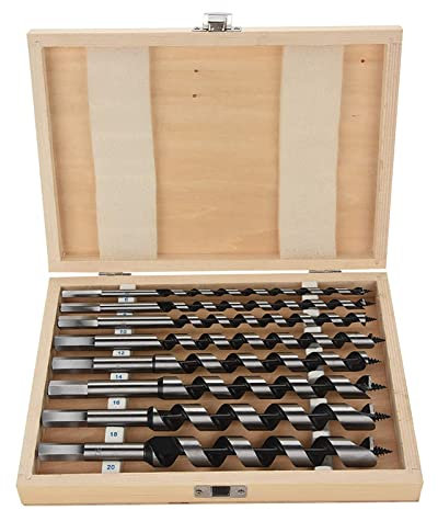 Jeu de Forets Professionnels Métalliques et à Bois - 8 Pièces Hélicoïdaux et à Tarière - 6-20 mm - Long Faisceau - Robuste