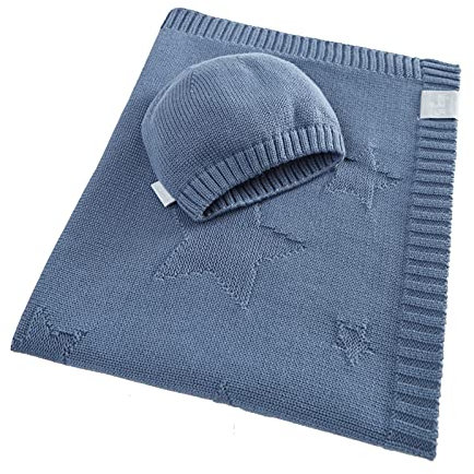 sei Design Bio-Babydecke gestrickt aus 100% Bio Baumwolle | Kuscheldecke | Erstlingsdecke | Puckdecke