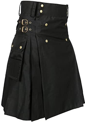 Active Herren-Kilts für Hochzeit (Schwarz, 40'')